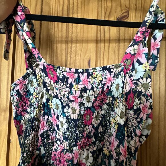 As U Wish Women's Sleeveless Tie On Shoulder Short Mini Dress Summer Floral Sz M - Picture 12 of 16